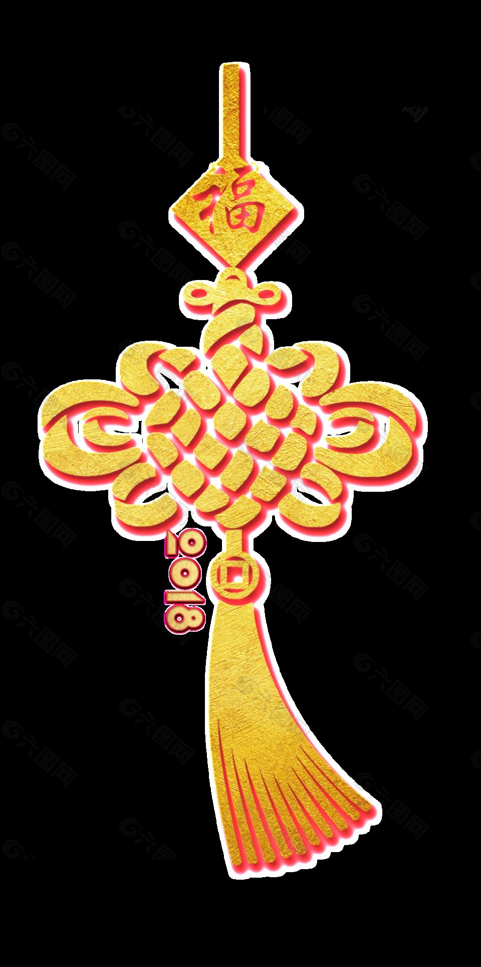 金色中国结装饰素材