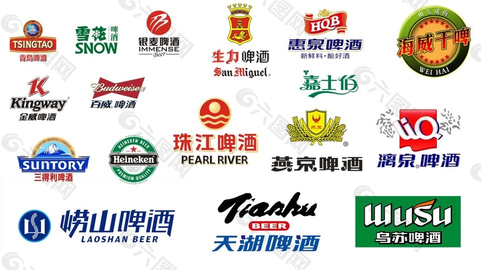 各种啤酒logo