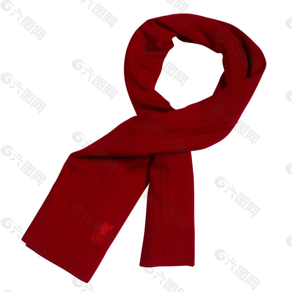 红色针织围巾png元素