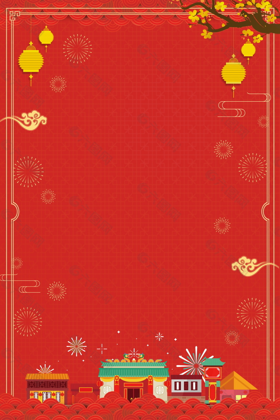 中国风传统新年背景设计