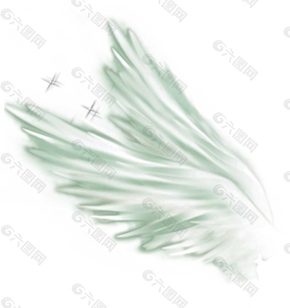 白色透明翅膀png元素