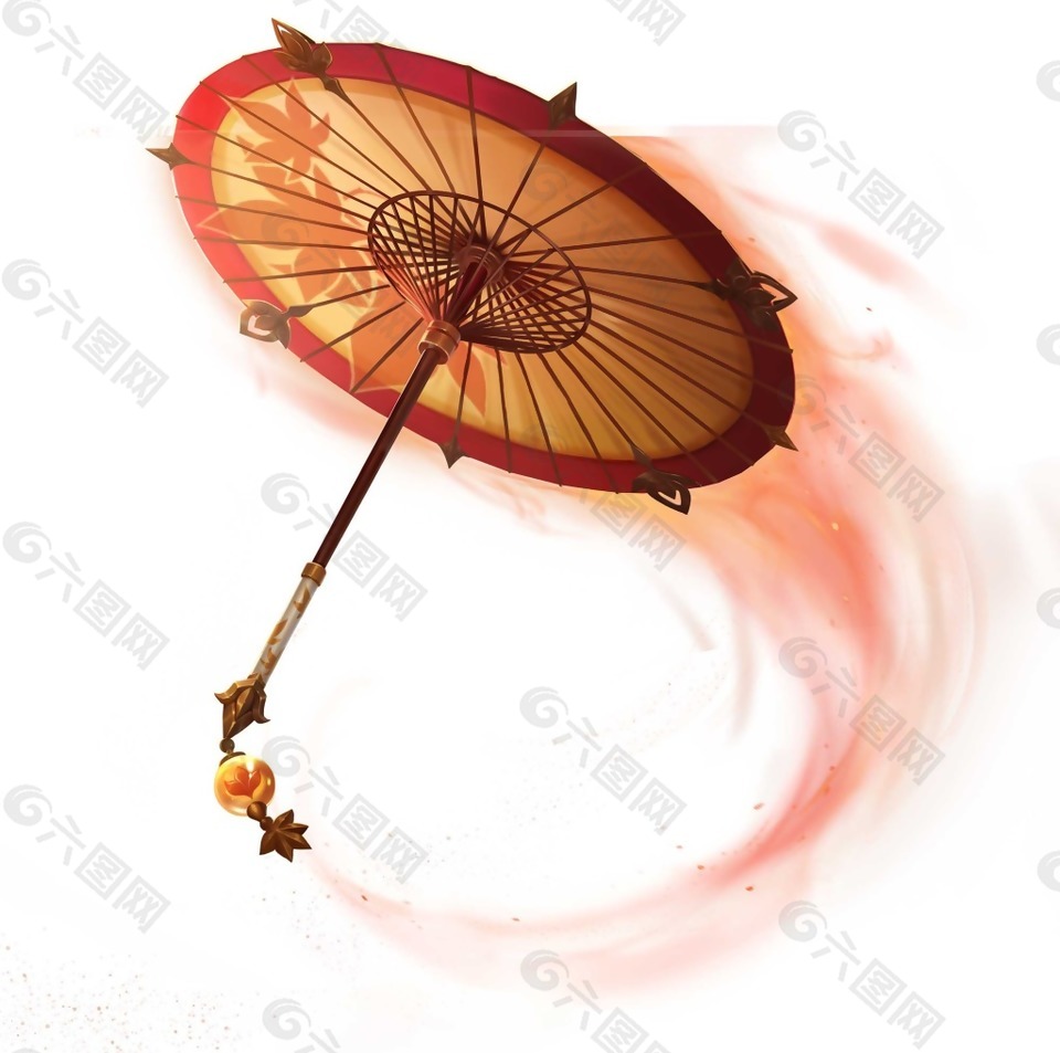 卡通中国油纸伞png元素