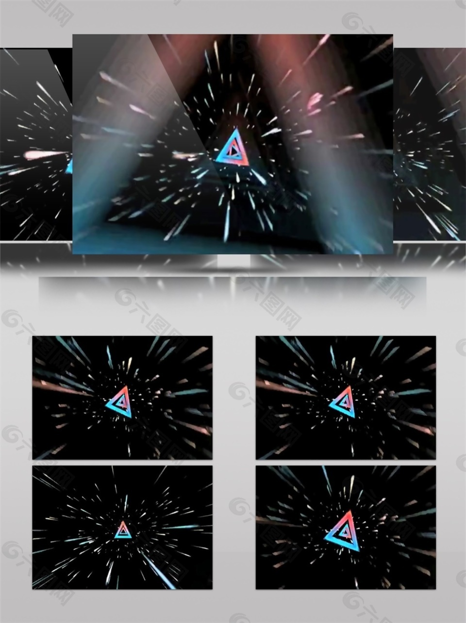 彩色水晶三角动态视频素材