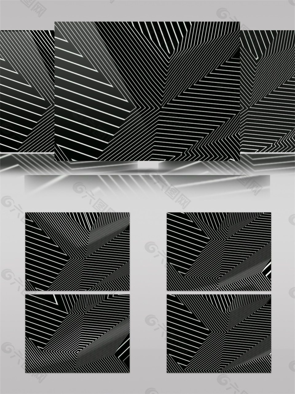 黑白三维光束动态视频素材