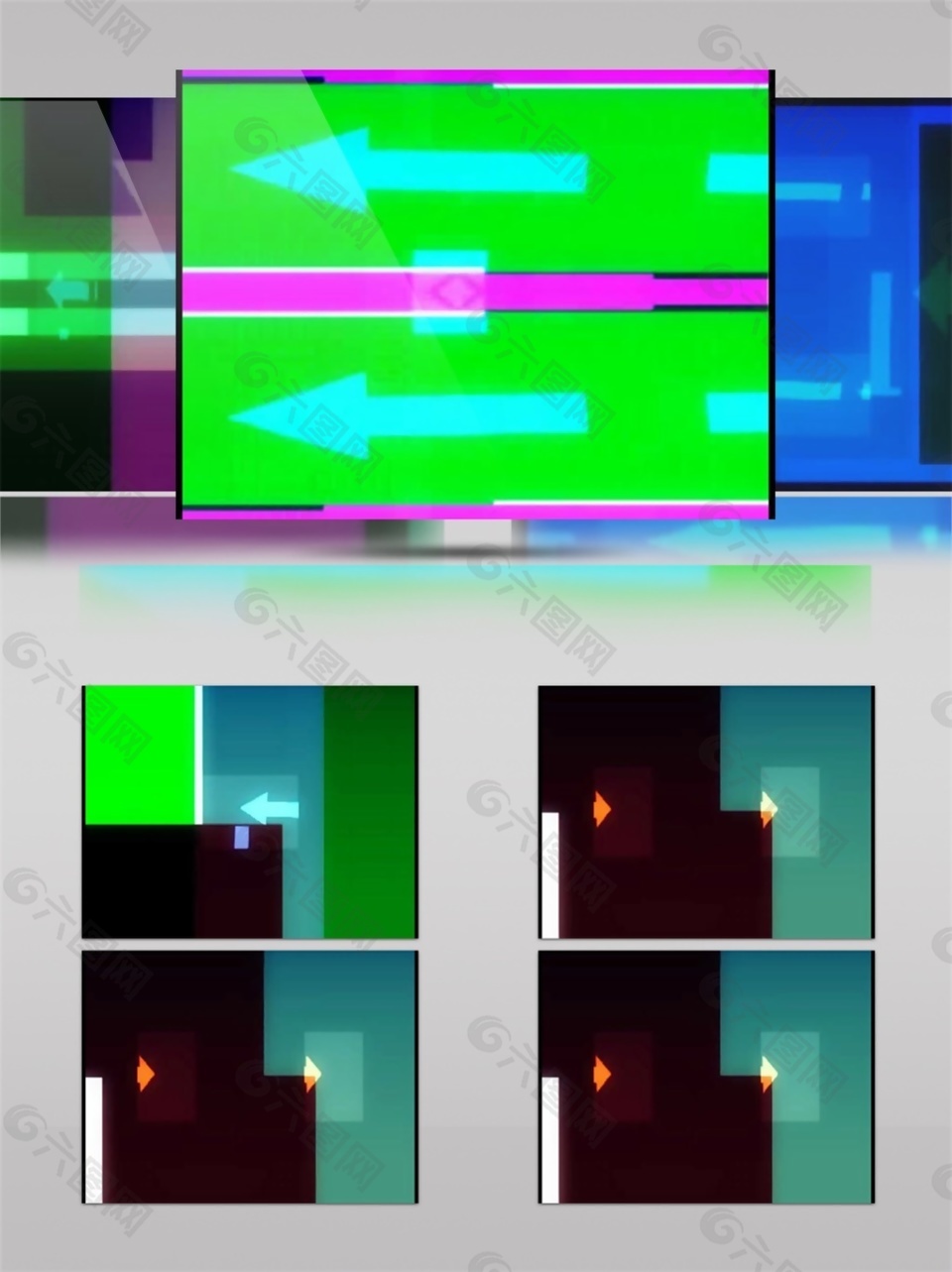 绿色点阵光幕动态视频素材