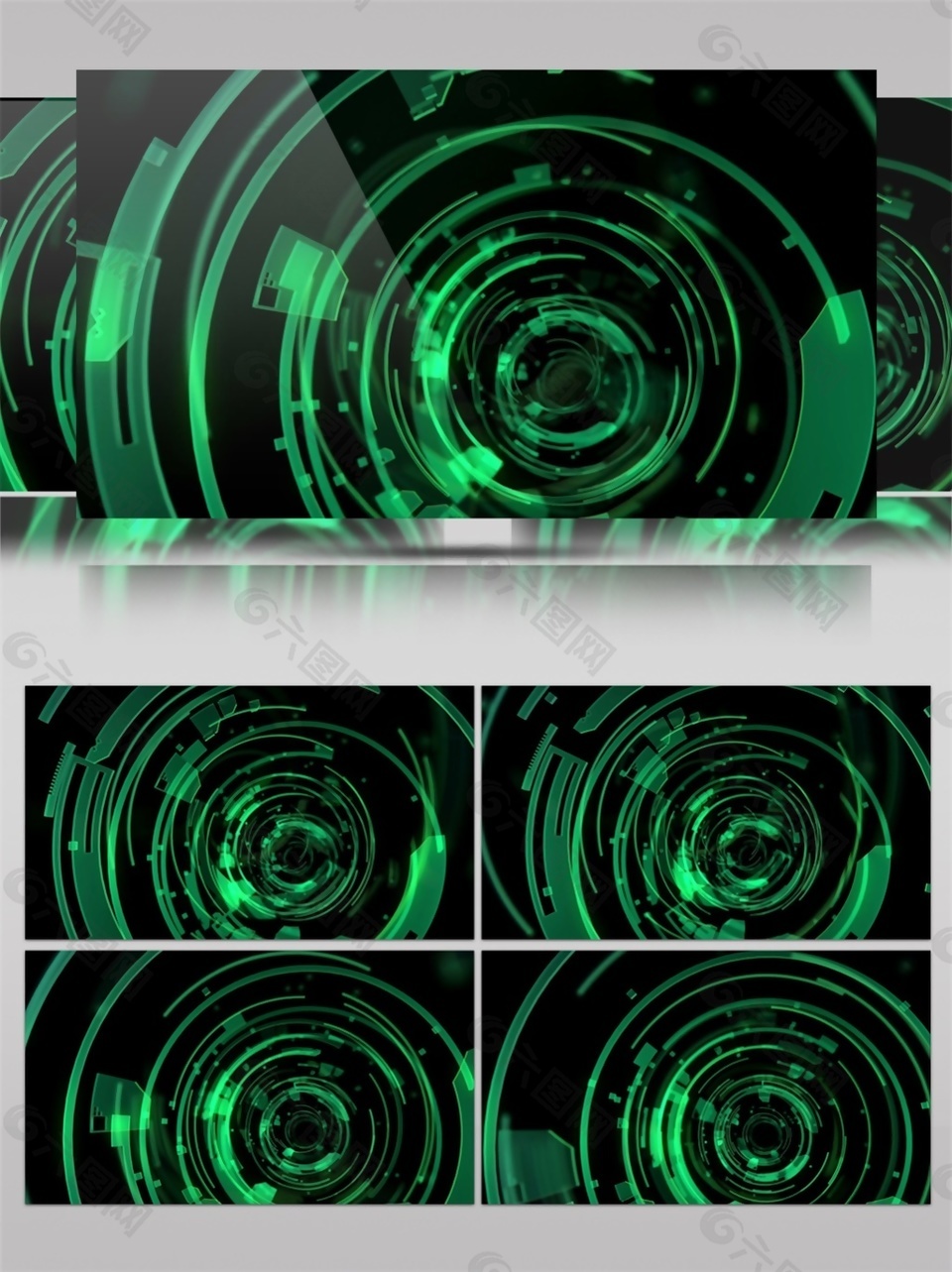 绿色螺旋光视频素材