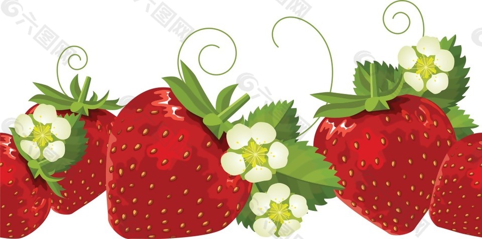 红色新鲜草莓png元素