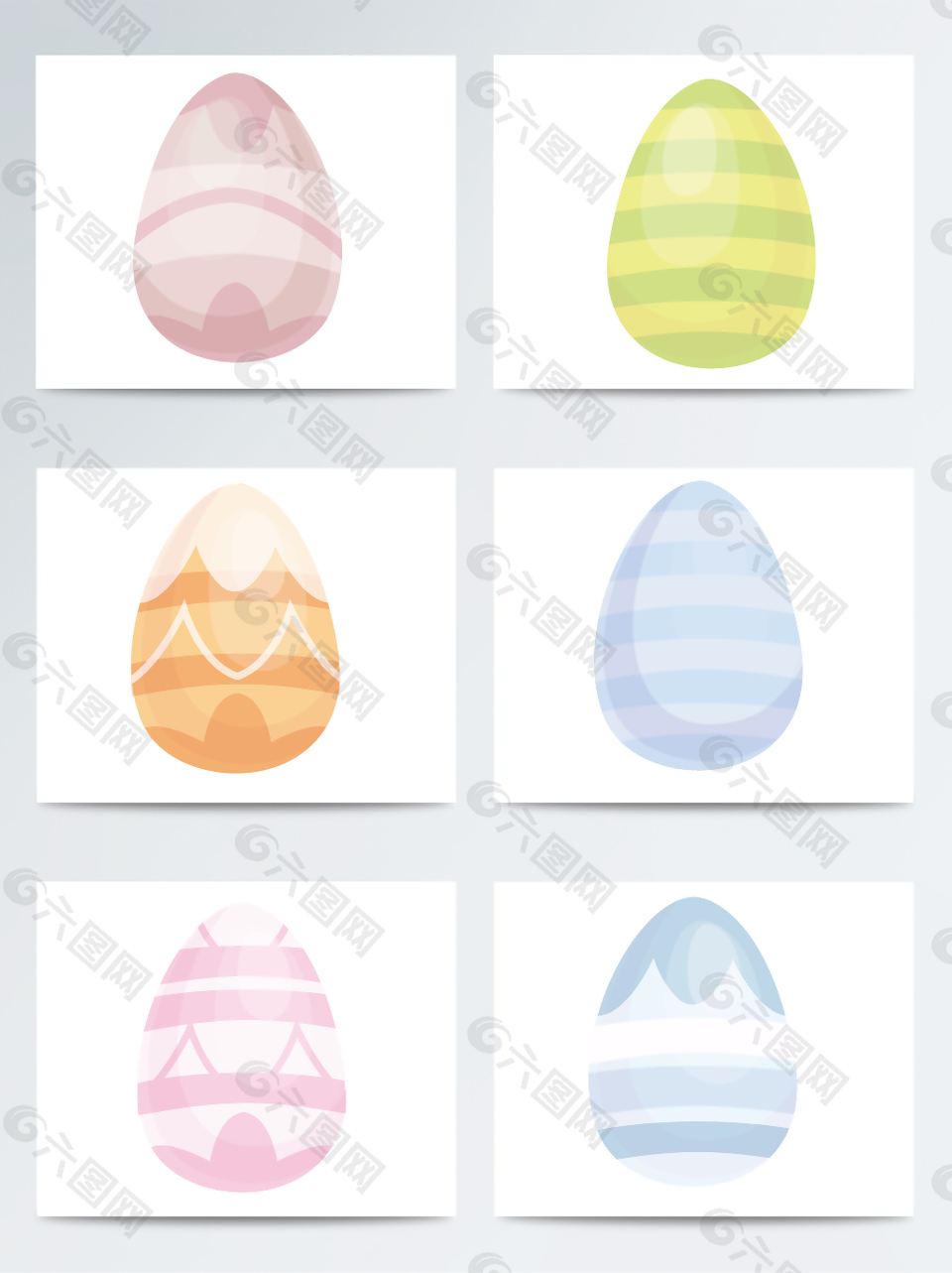 淡雅手绘复活蛋素材