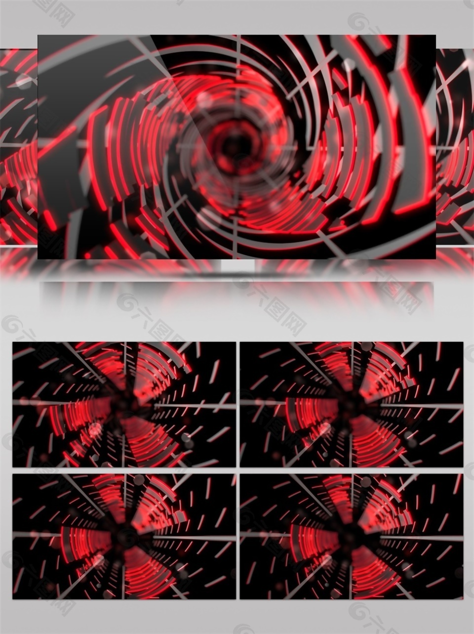 红色旋涡光束动态视频素材