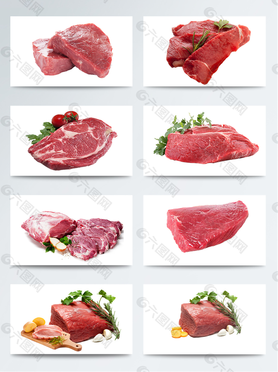 新鲜生肉大块肉类集合