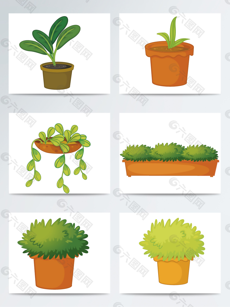 卡通盆栽植物AI素材