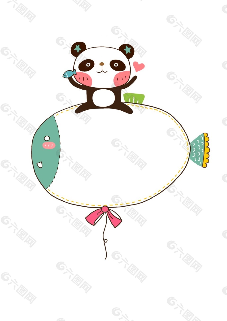卡通创意熊猫气球png元素