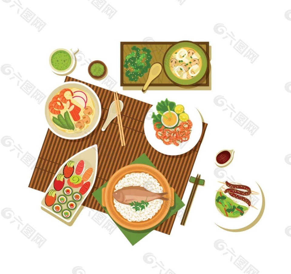 卡通日式料理png元素设计元素素材免费下载 图片编号 六图网