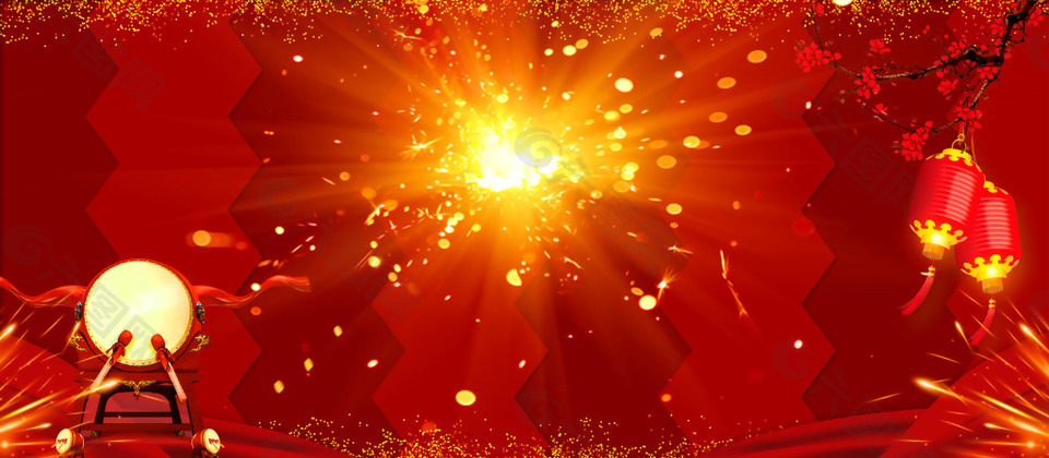 红色酷炫喜庆新年背景