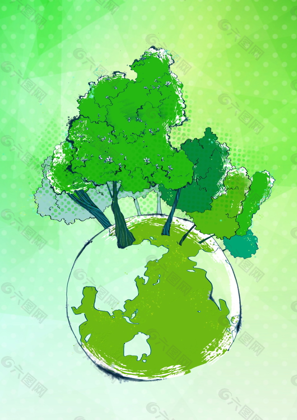 环保植树节海报背景设计