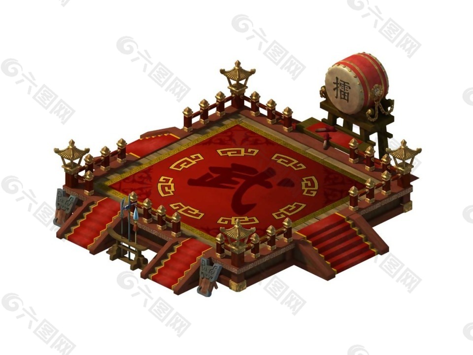 卡通动漫比武擂台png元素