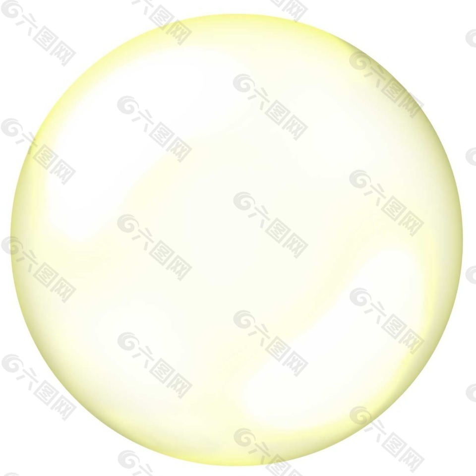 卡通黄色气泡圆球png元素