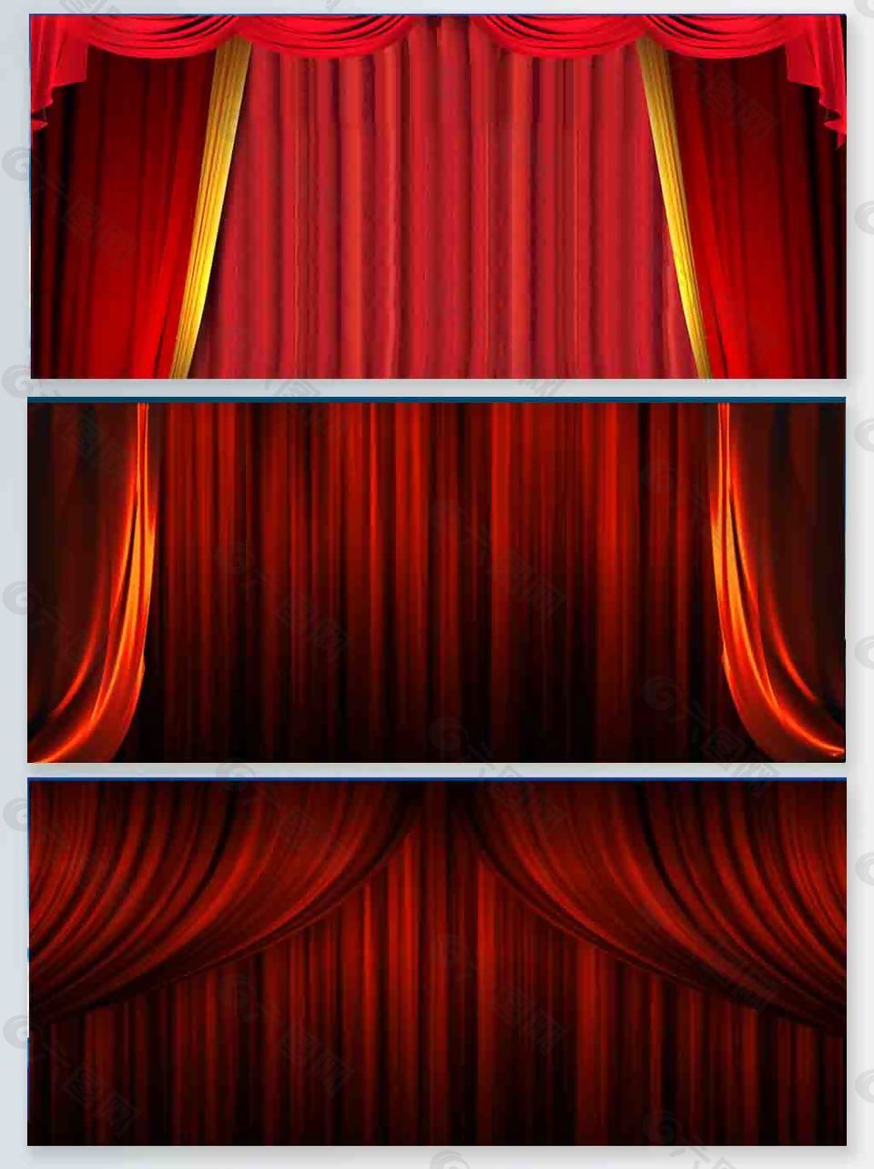 颁奖舞台适用的红色幕布背景