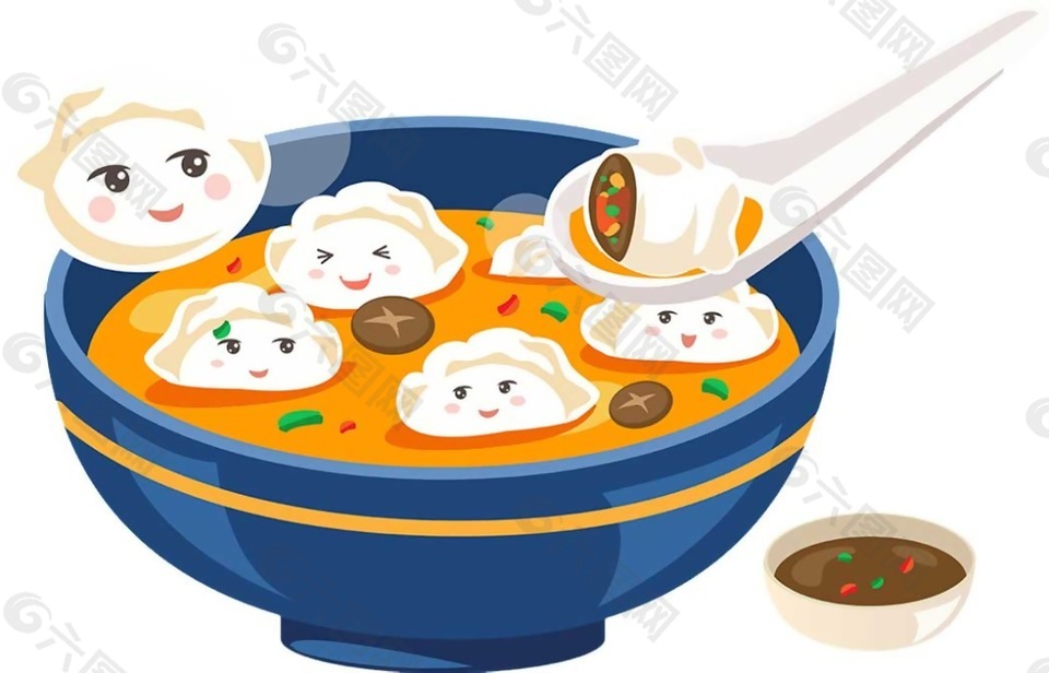 卡通可爱饺子png元素