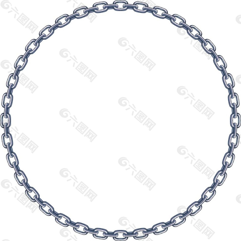 金属铁链圆环png元素