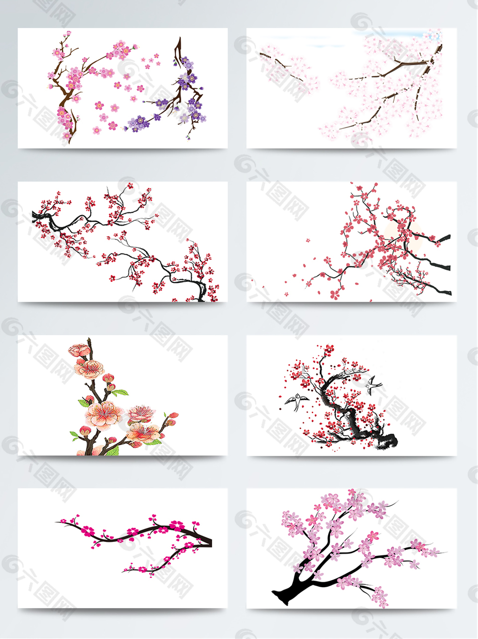 粉色樱花树枝装饰素材