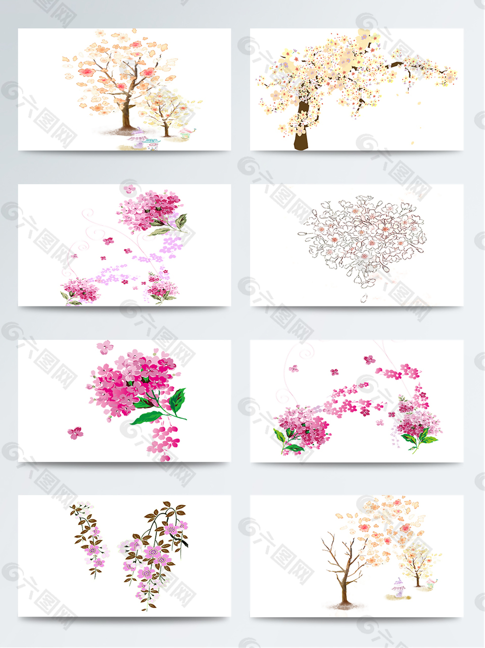 各种樱花树集合素材