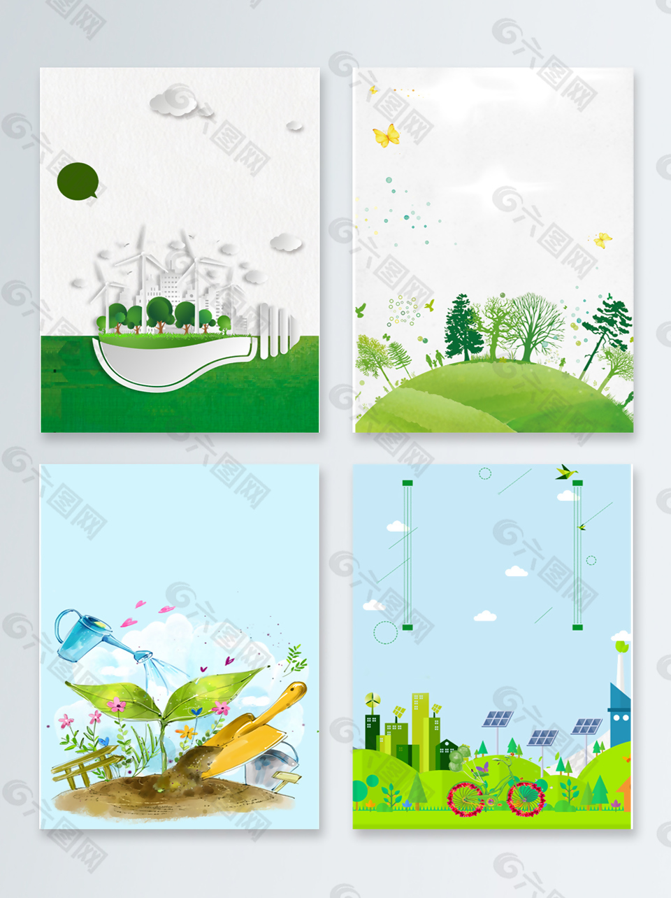 绿色清新手绘植树节主题广告设计