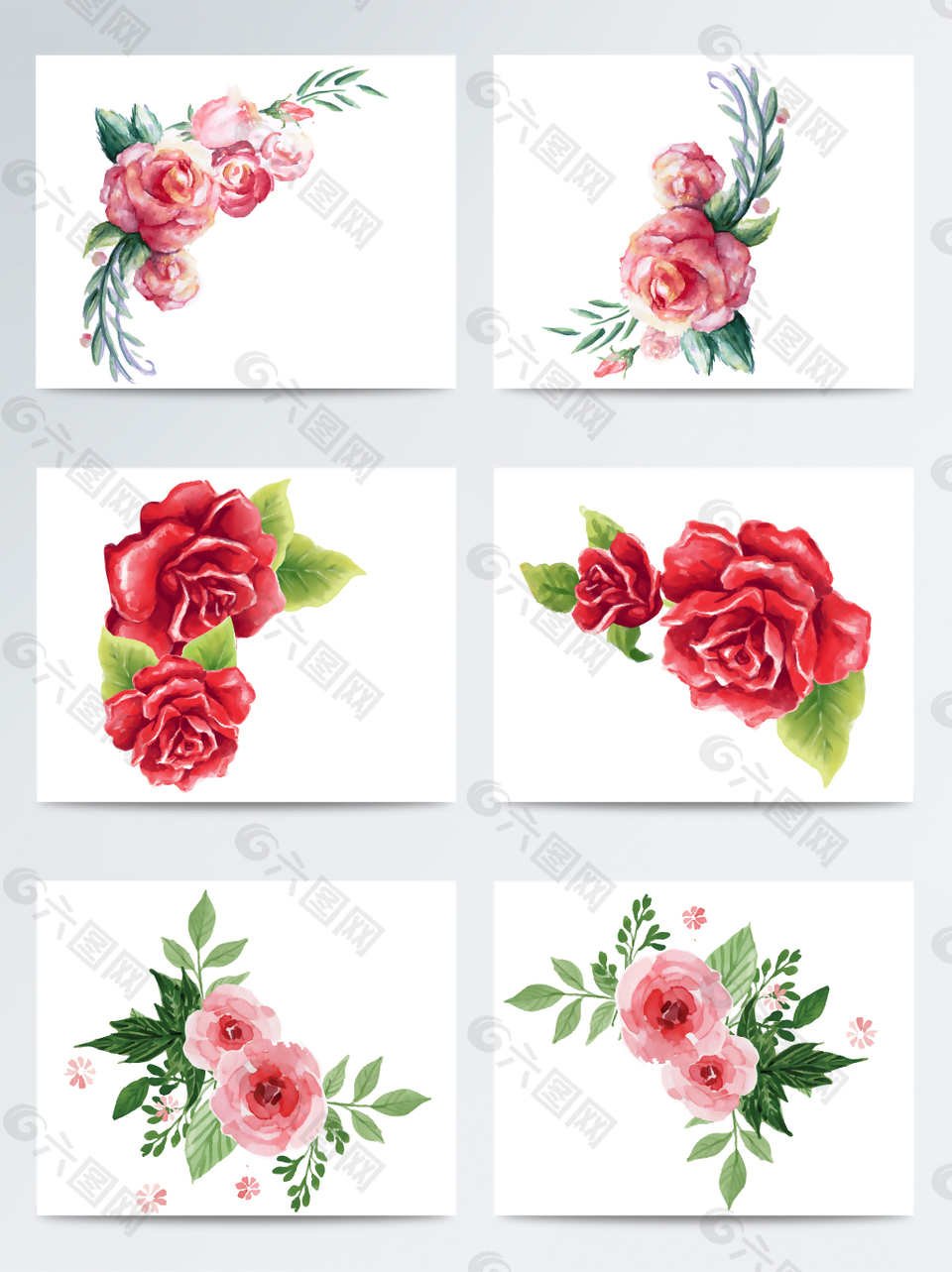 唯美手绘水彩蔷薇花素材设计元素素材免费下载 图片编号 9194538 六图网