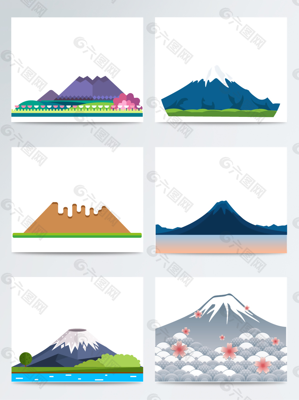 矢量日本富士山