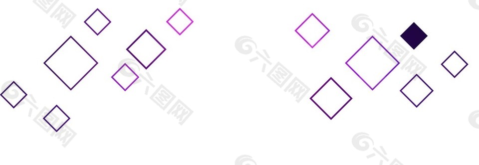 紫色方框几何图案png元素