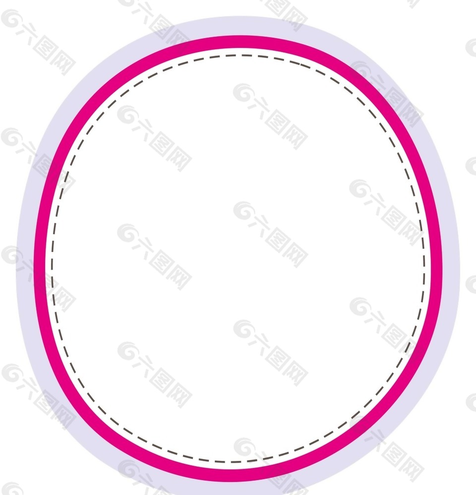 卡通粉色圆形边框png元素
