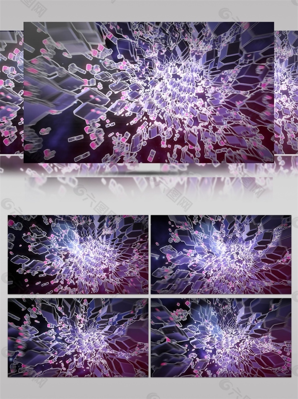 紫色光束樱花视频素材