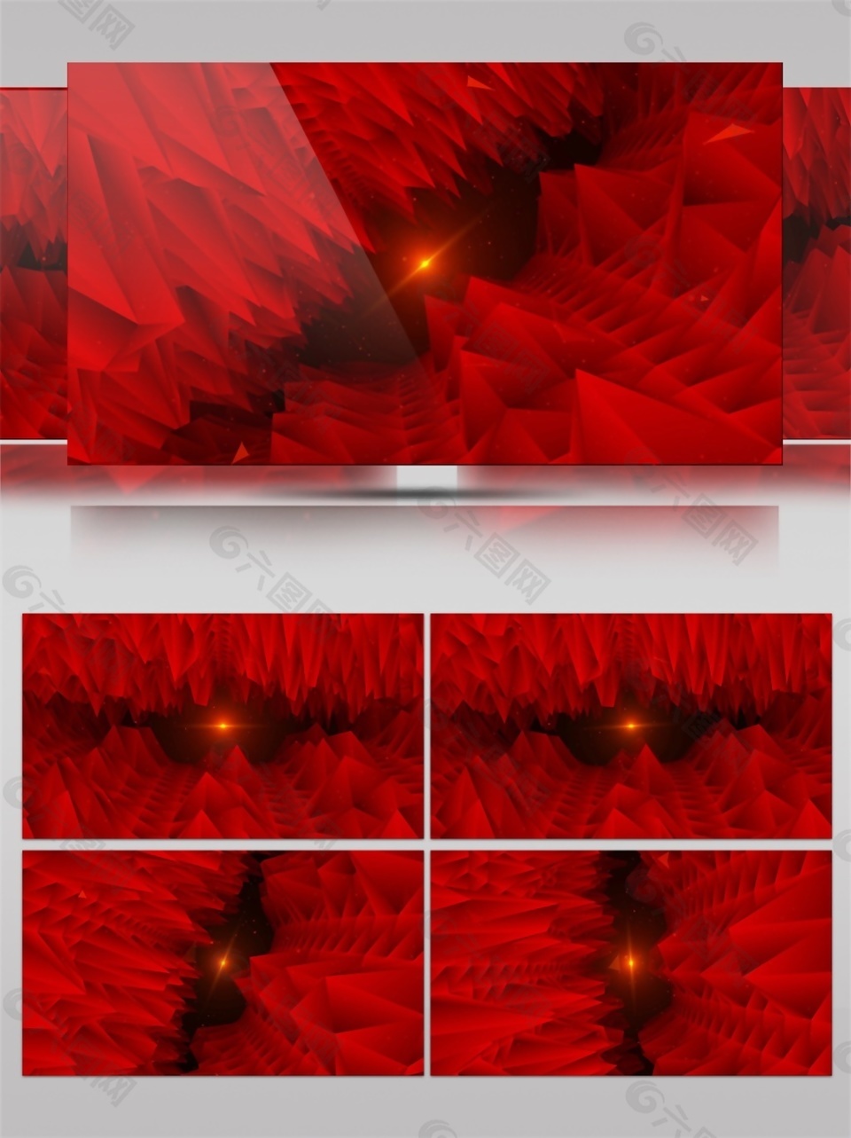 红色缤纷光束视频素材