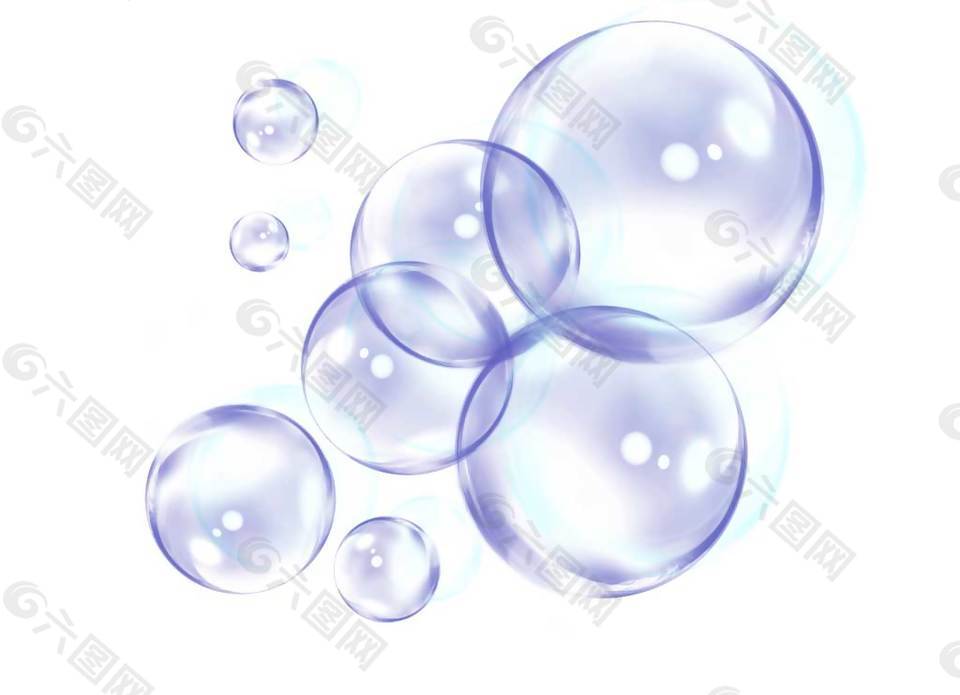 梦幻透明泡泡png元素