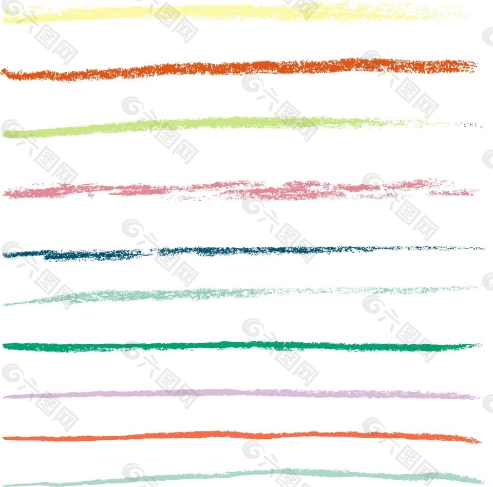 七色横线png元素