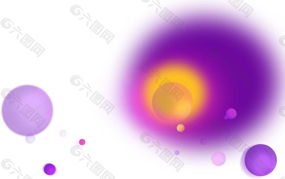 梦幻紫色泡泡png元素