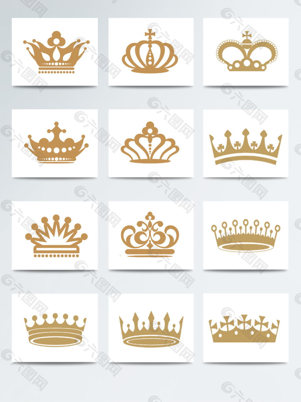 各种不同的手绘皇冠素材
