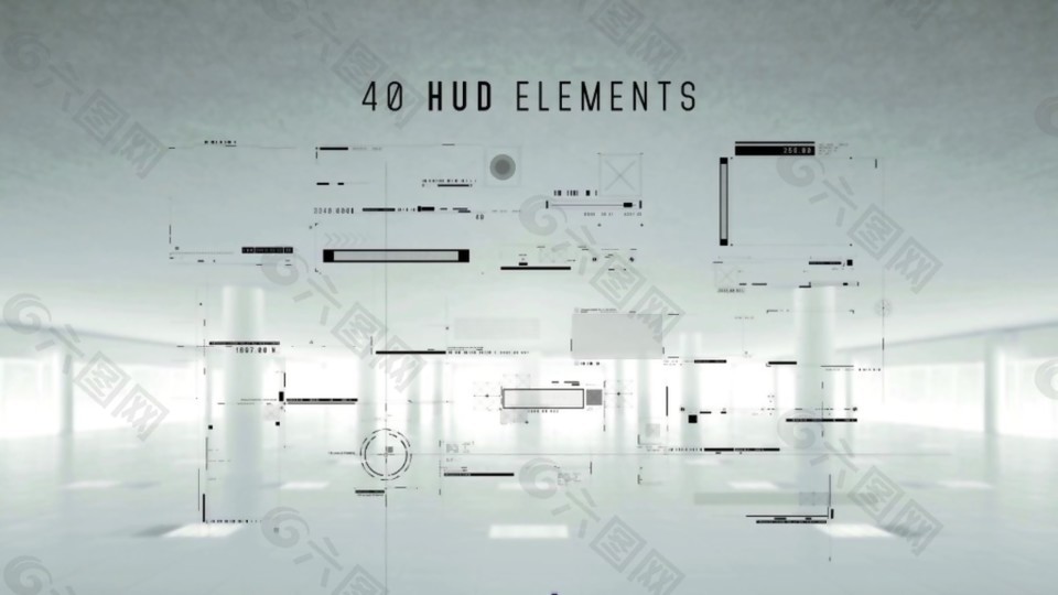 科技感文字标题HUD动画字幕AE模板