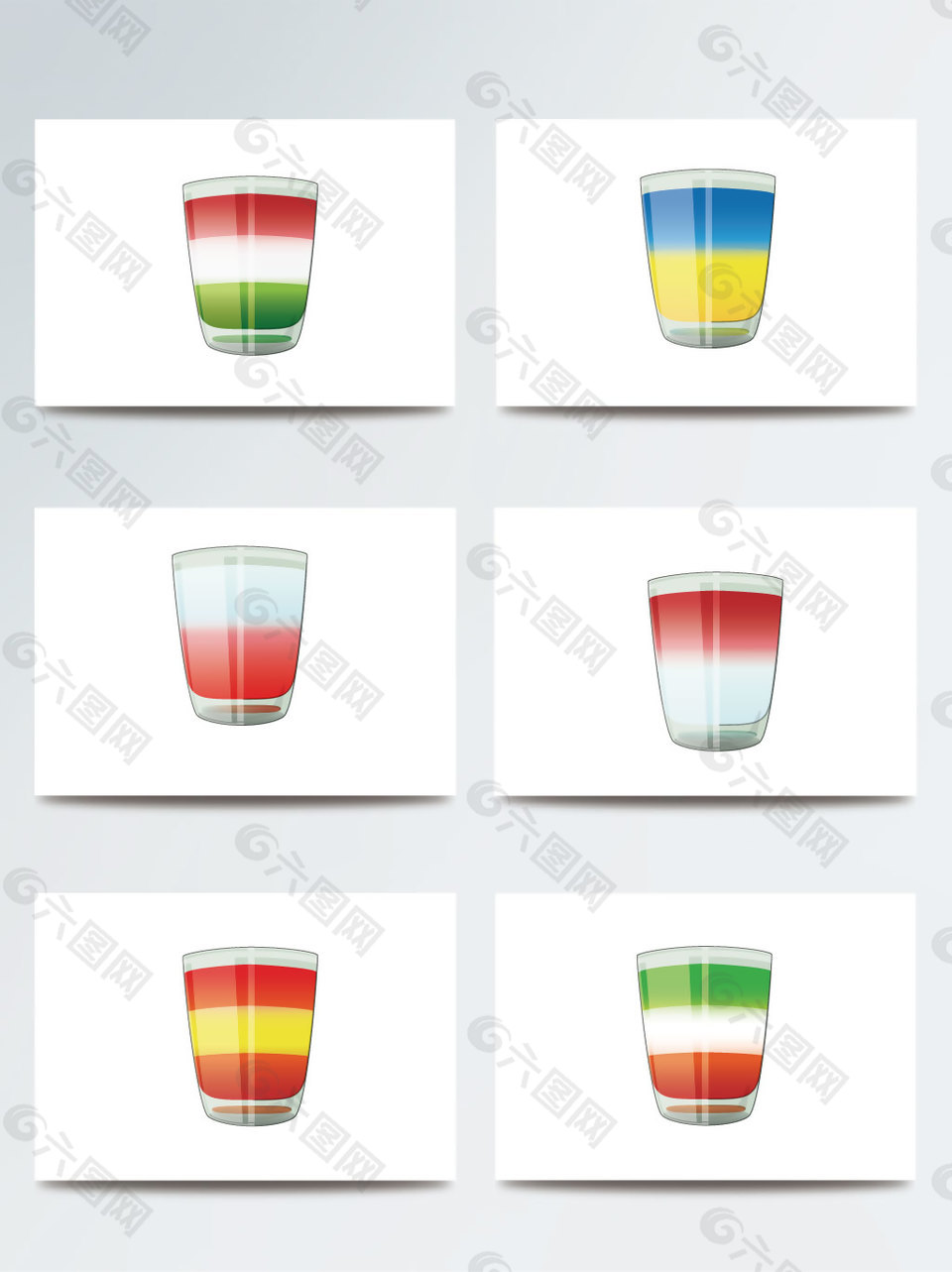 多彩水杯杯子素材设计