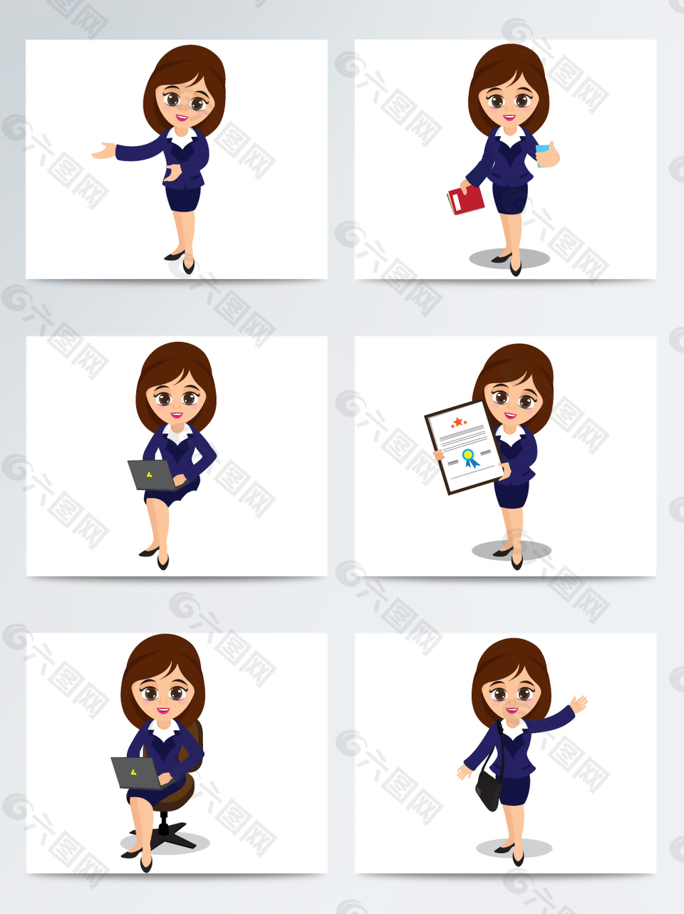 可爱卡通女性招聘人员