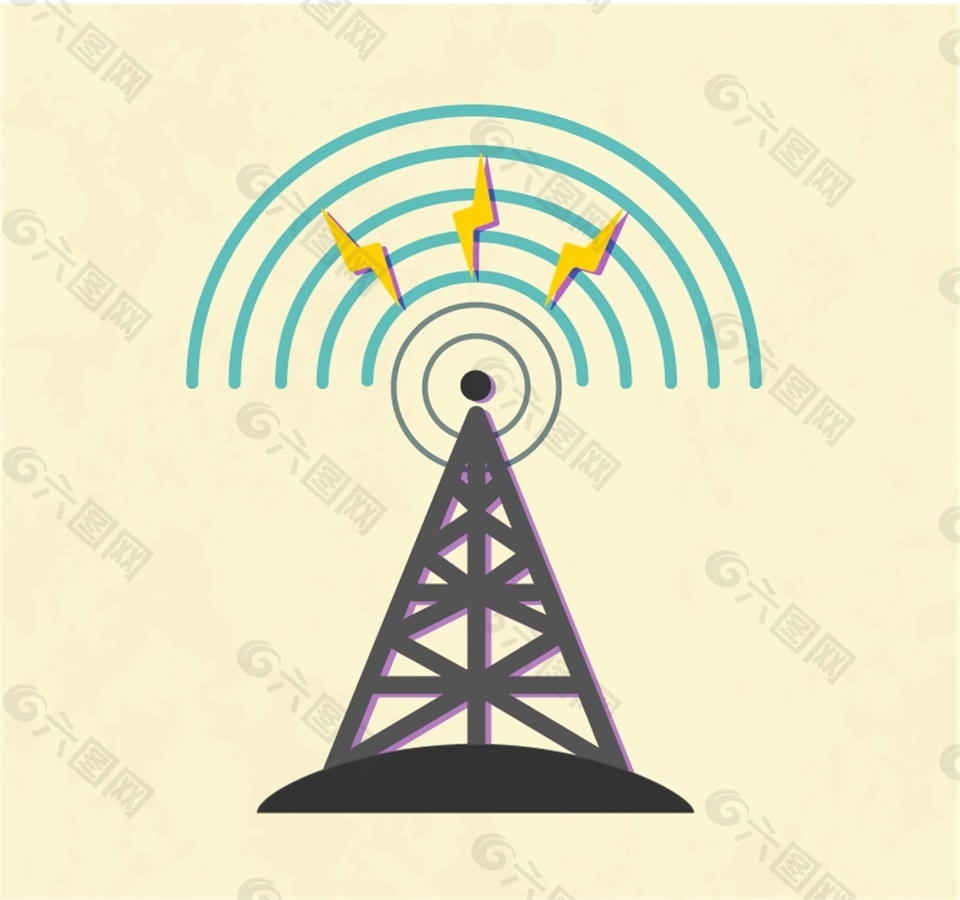 创意无线电塔设计矢量素材