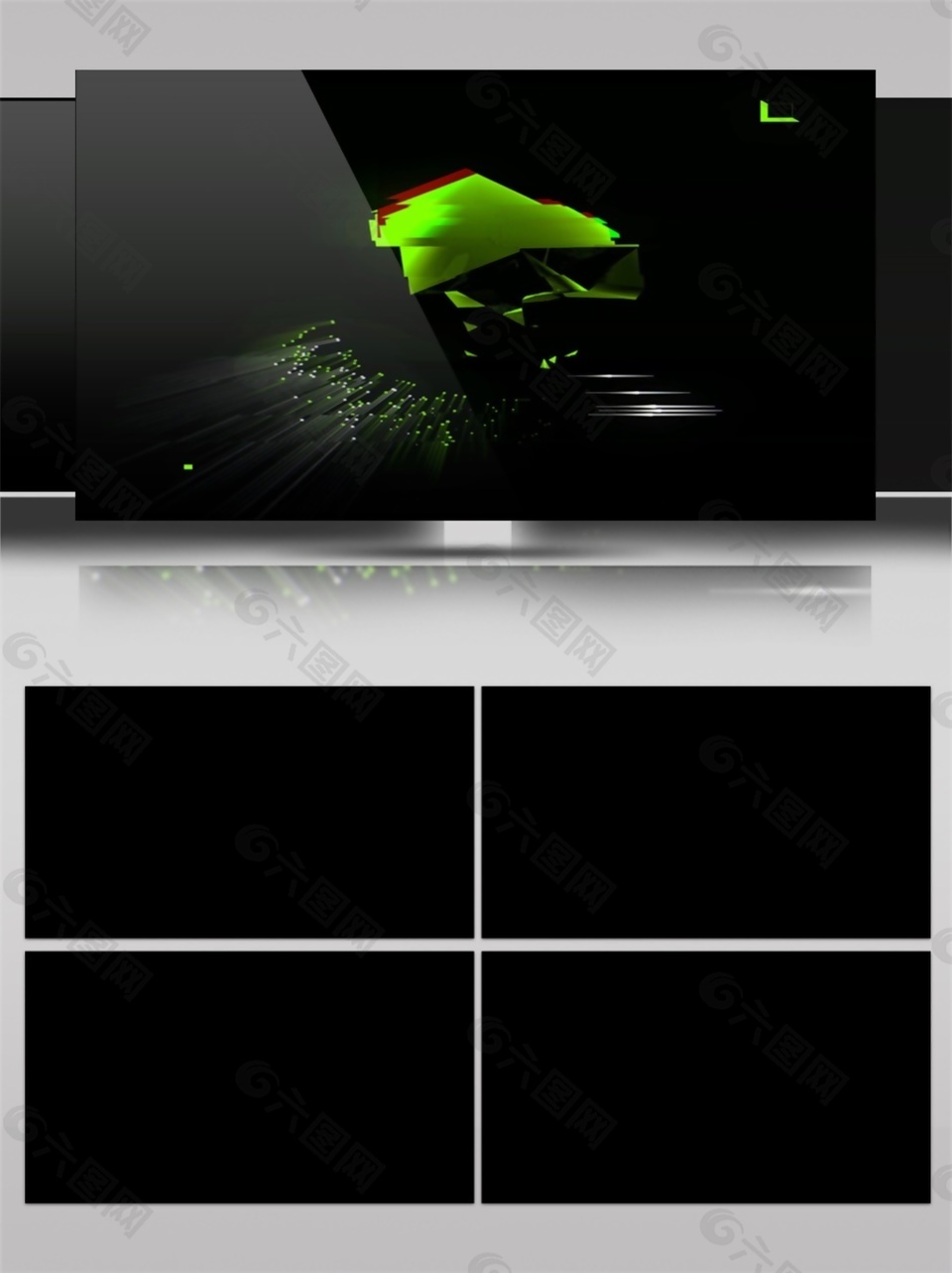 绿色动感光波视频素材