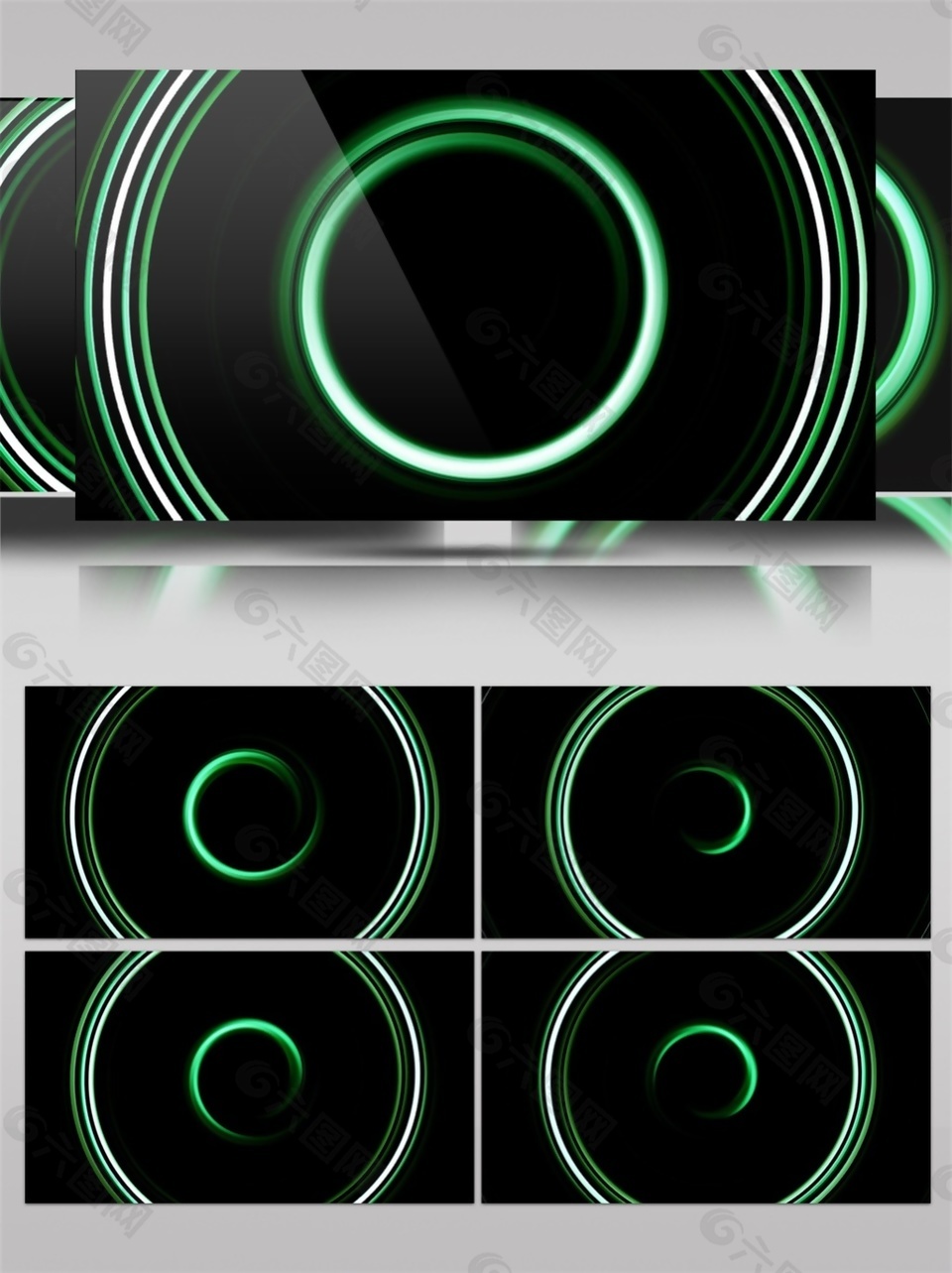 绿色圆圈动感视频素材