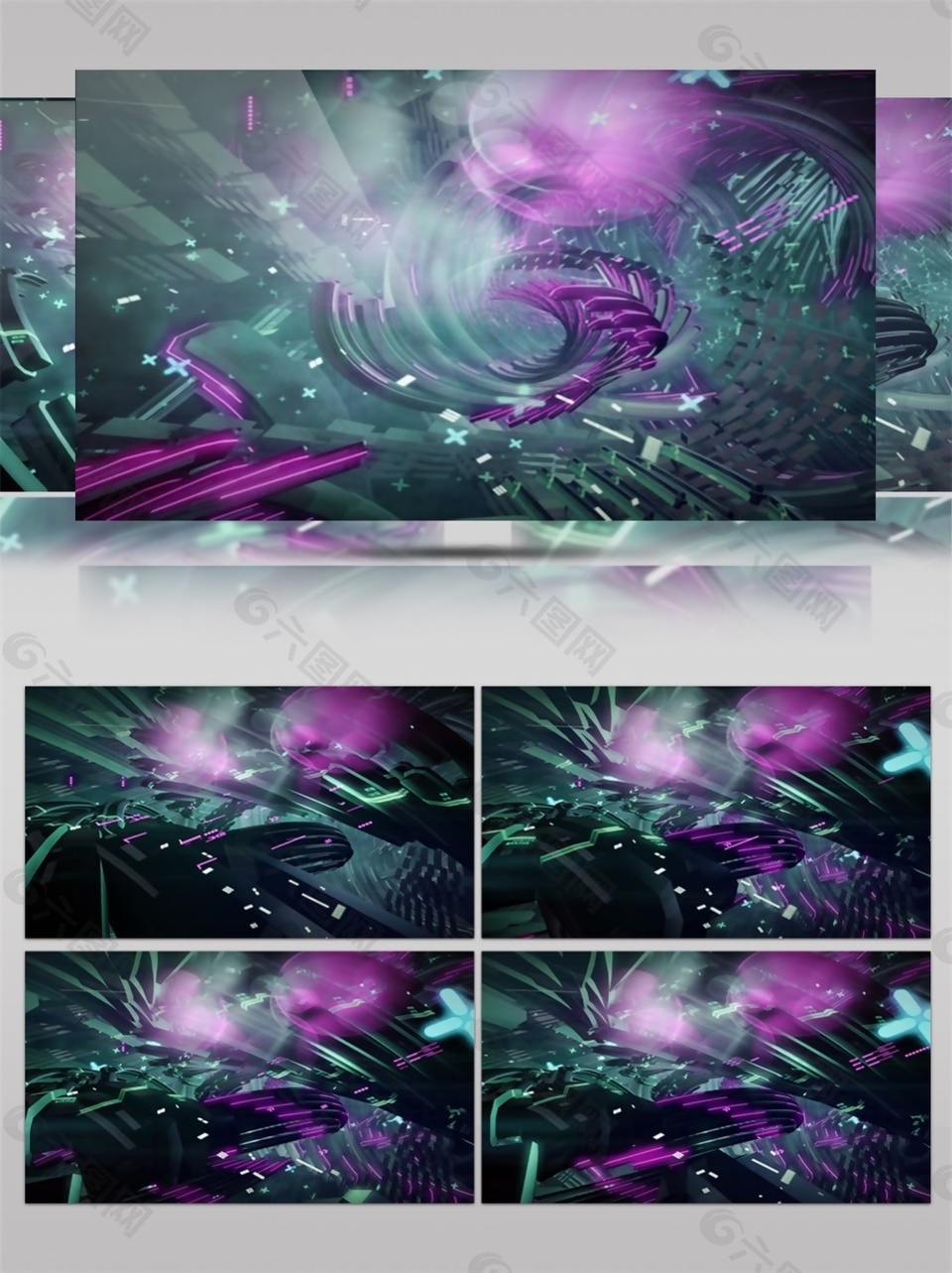 紫色缤纷银河动态视频素材