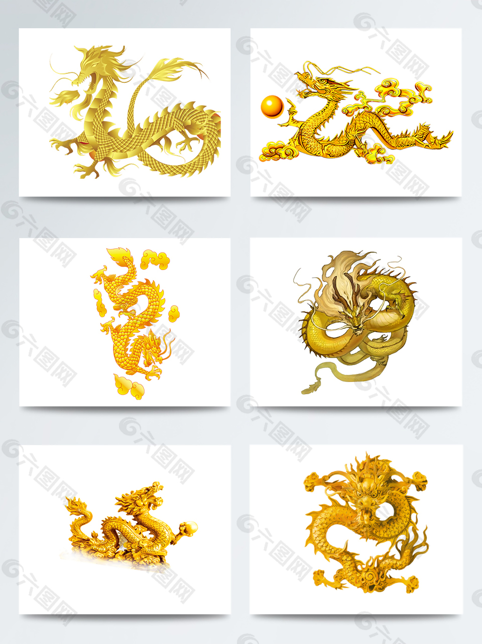 金色中国龙装饰效果素材