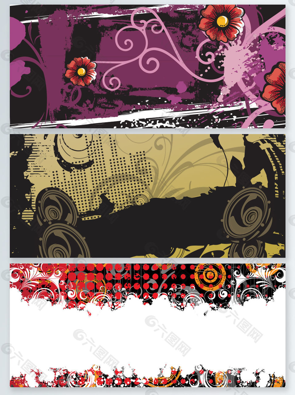 花卉涂鸦海报画册展板背景