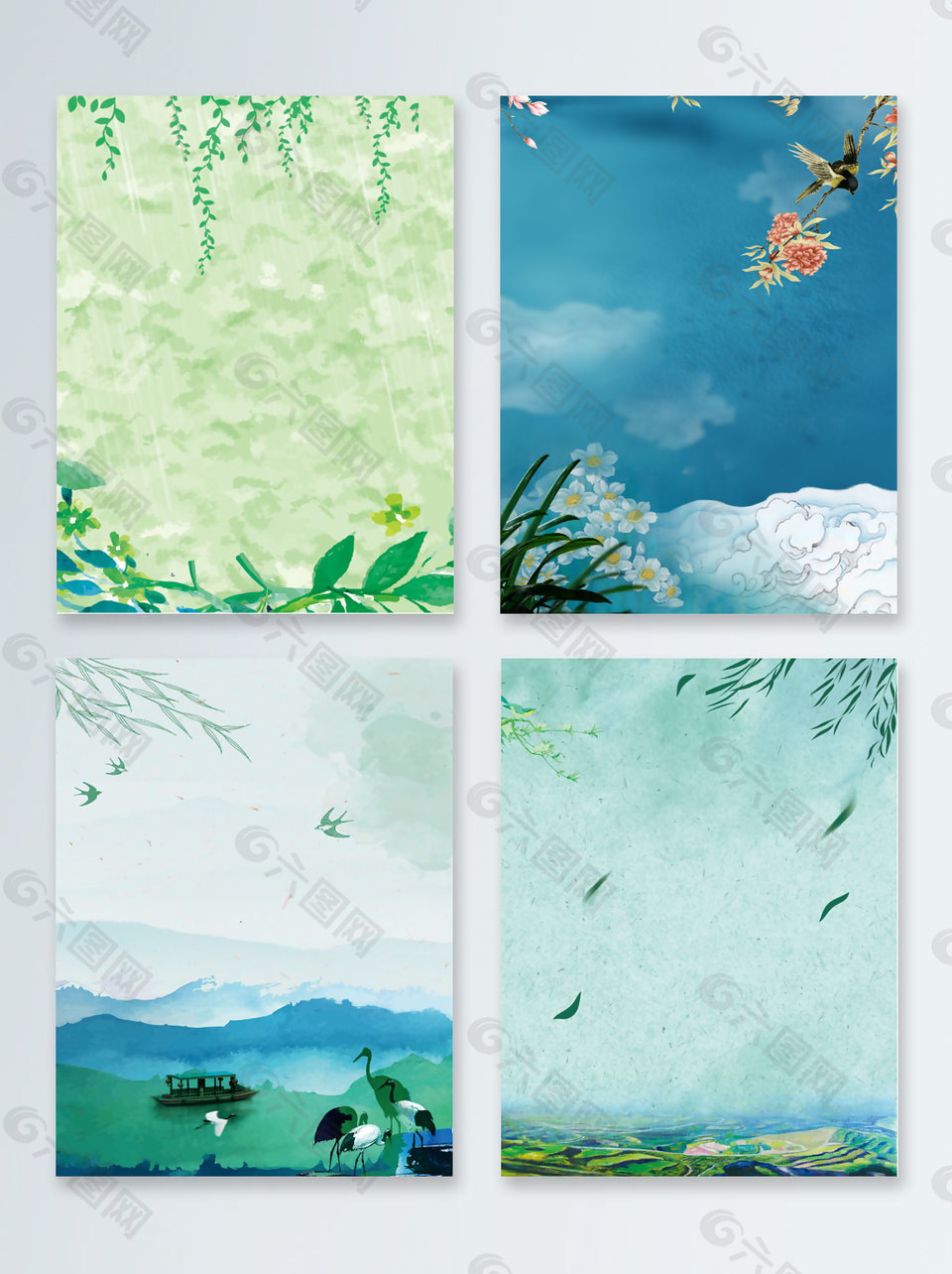 绿色手绘传统二十四节气海报设计