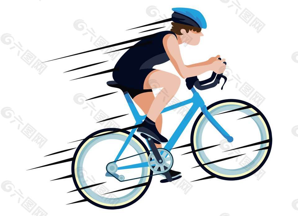 卡通自行车运动员png元素