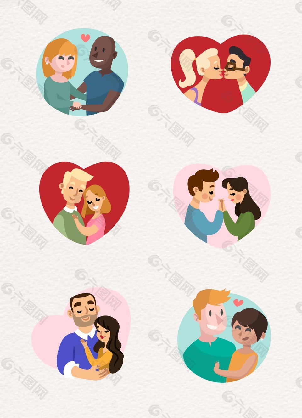 圆形爱心图案爱情主题设计