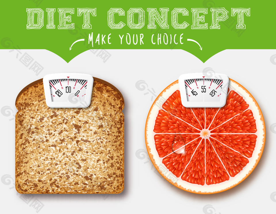 创意减肥食品插画